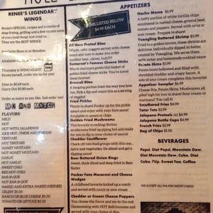 the menu