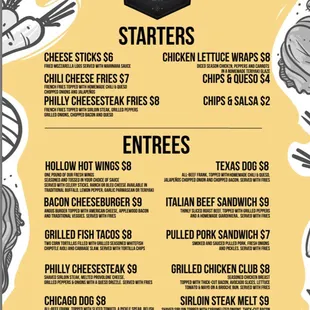 Kitchen open Monday thru Friday from 5pm-12am Saturday and Sunday 12pm-12am
