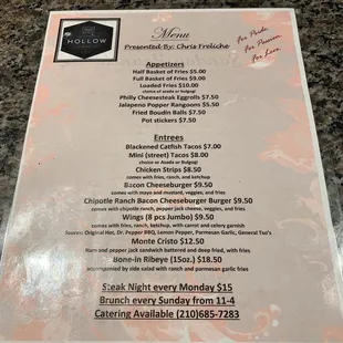 menu