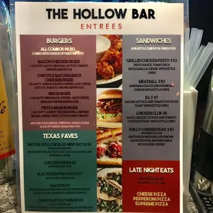 New menu at The Hollow