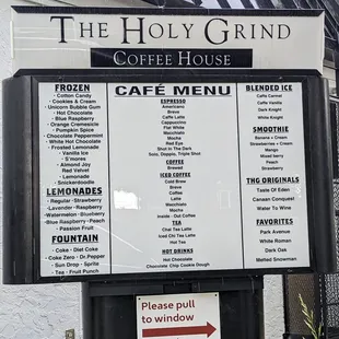 Menu @ drive-thru
