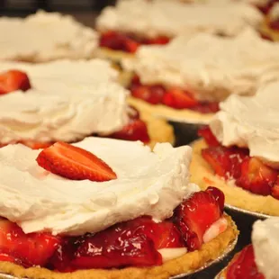 strawberries and whipped cream pies