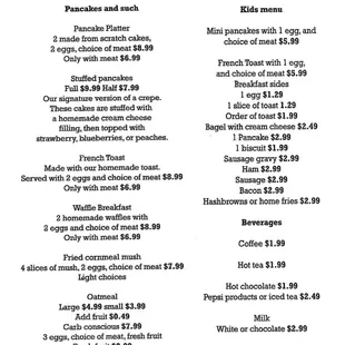 breakfast menu