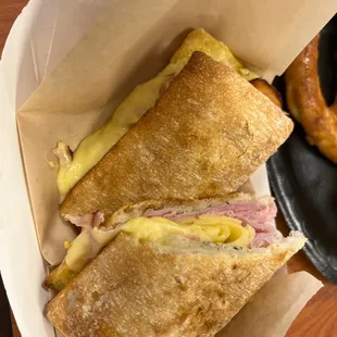 Ham Swiss on Ciabatta Bun