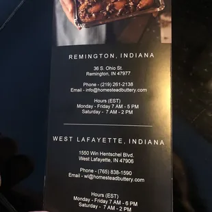 Their hours. Closed on Sunday&apos;s for worship and family time. Love that!