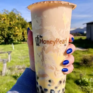 Banana Pudding Milk Tea (Add Boba, Oat Milk)