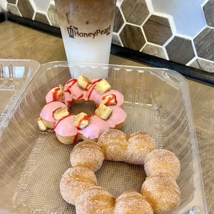 English toffee coffee, cheesecake and churro donuts