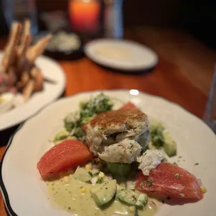 two plates of food on a table