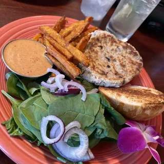 White Bean, Sage and Kalamata Olive Burger