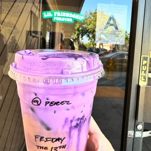 Friday the 13th- Ube cold foam with iced mocha