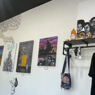 a wall of posters