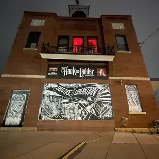 the front of the building