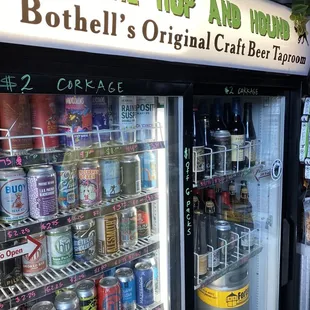 a refrigerator full of beer