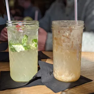 Ginger Lime Fizz and Peaches and Dreams non-alcoholic cocktails