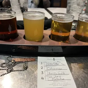 Beer flight and a TagABrew tag.