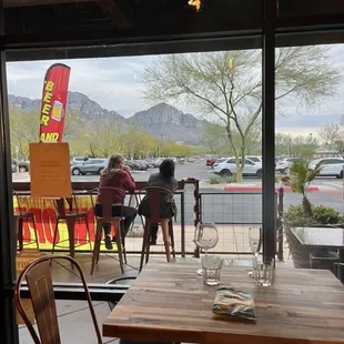 View from inside tables