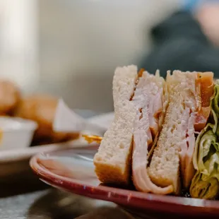 a plate of sandwiches