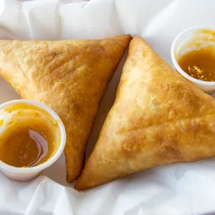 two pastries on a white paper