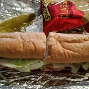12&quot; Italian sub. Comes with chip and pickle.
