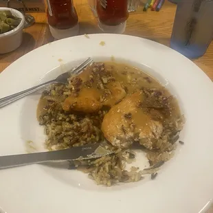 Pecan bourbon chicken.  Delicious.