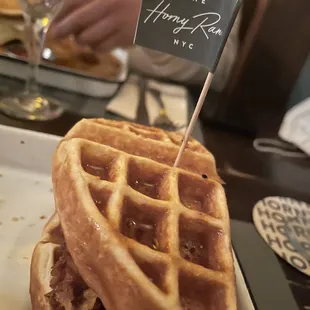 I had the chicken and Chicken &amp; Waffle Sandwich, it was super duper delicious with my bottomless Mimosa !