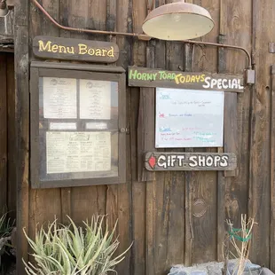 Outside menu board