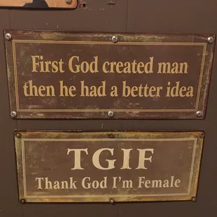 In the women's bathroom