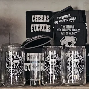 a variety of beer glasses