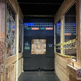 a target in a fenced in area