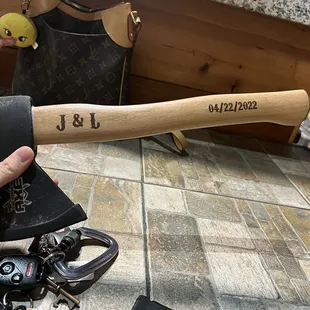 They do custom axe engraving!