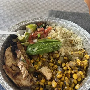 Protein bowl with chicken