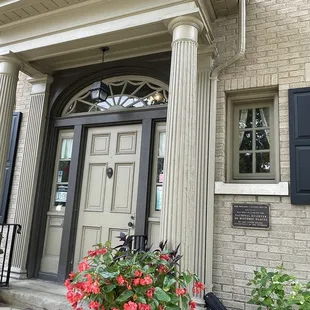 the entrance to the house