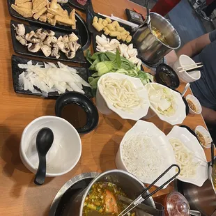 a table full of food