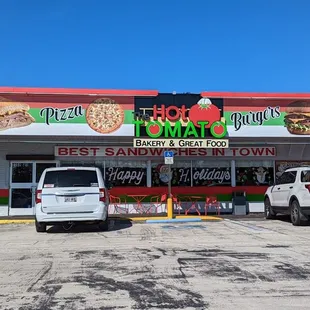 the front of the restaurant