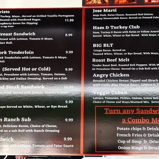 2nd of 2 hot sandwich menus