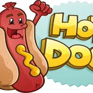 a cartoon hot dog