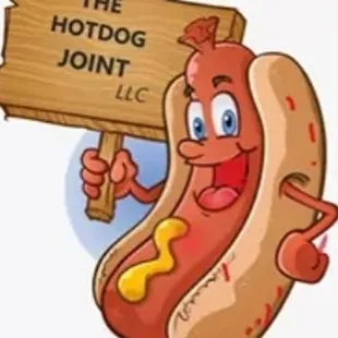 a hot dog holding a sign