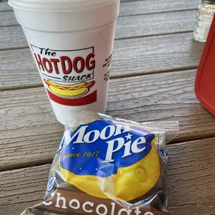 Cheerwine Slushie and a Moon Pie.