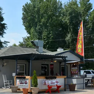 the front of the restaurant