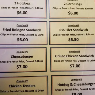 menu