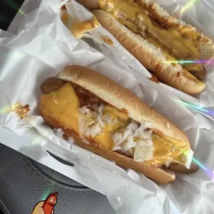 Chili cheese dogs