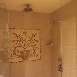 Love the two shower heads. Very relaxing