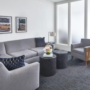 The Supreme Suite overlooks a private courtyard and features a luxurious living area and spacious bathroom.