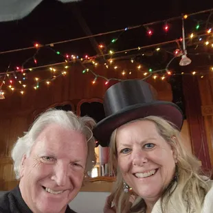 Having fun in the parlor at Christmas