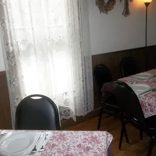 lace curtains in the 104 year old room