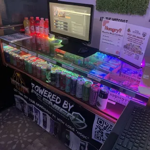 Drink and snack options