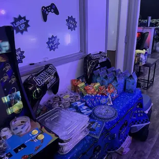 They gave me a table for birthday food and cupcakes