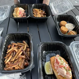 Look at the fries! They look tanned.  And so tiny lobster roll that I&apos;ve never experienced it in Boston at this price.