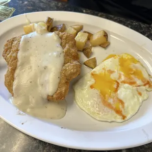Chicken Fried Steak with Home Fries
