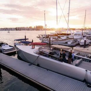 several boats docked at a dock